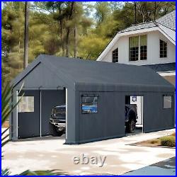 13x24ft Outdoor Storage Shelter Shed Carport Car Canopy Garage with Zipper Doors