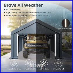 13x24ft Outdoor Storage Shelter Shed Carport Car Canopy Garage with Zipper Doors