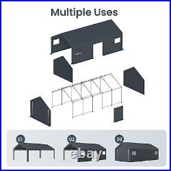 13x24ft Outdoor Storage Shelter Shed Carport Car Canopy Garage with Zipper Doors