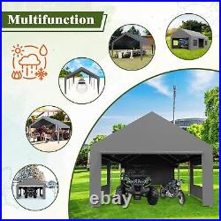 13x25ft Heavy Duty Carport Car Canopy Garage Shed Tent with4 Roll-up Doors Windows