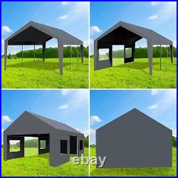13x25ft Heavy Duty Carport Car Canopy Garage Shed Tent with4 Roll-up Doors Windows