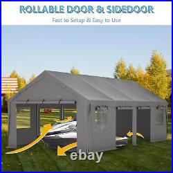 13x25ft Steel Carport Storage Canopy Heavy Duty Tent Garage Shed withRoll-up Doors