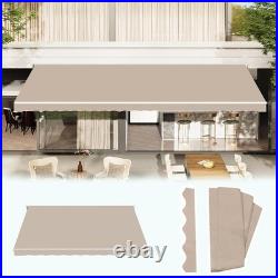 14'×10' Retractable Awning Fabric Replacement, Sun Shade Patio Awning Cover Outd