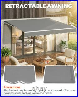 14'×10' Retractable Awning Fabric Replacement, Sun Shade Patio Awning Cover Outd 14'×10' Retractable Awning Fabric Replacement, Sun Shade Patio Awning Cover Outd