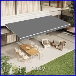 14'×10' Retractable Awning Fabric Replacement, Sun Shade Patio Awning Cover Outd