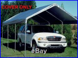 14 X 20 Heavy Duty 12mil Valance Replacement Canopy Tarp Carport Cover -Silver