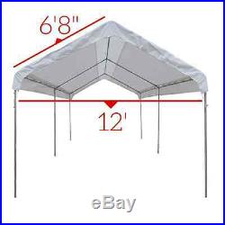 14 X 20 Heavy Duty 12mil Valance Replacement Canopy Tarp Carport Cover -White