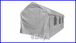 14 X 20 Heavy Duty 5PC Valance Canopy Enclosure Carport Cover With Windows -White