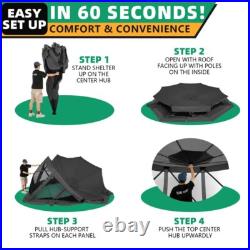 15x15ft Large Pop-Up Gazebo Canopy Tent with Mosquito Netting Screened Shelter#