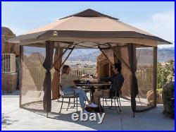 16 X 16 Pop up Gazebo with Mosquito Nettings, Beige & Coffee