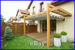 16 x 16ft -Retractable Terrace Canopies Awnings Canopy Sliding Roofing Pergola