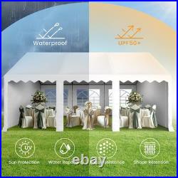 16'x20' Outdoor Canopy Tent Gazebo Shelter Carport Heavy Duty with Sidewall White