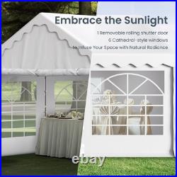 16'x20' Outdoor Canopy Tent Gazebo Shelter Carport Heavy Duty with Sidewall White