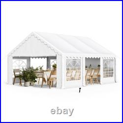 16'x20' Outdoor Canopy Tent Gazebo Shelter Carport Heavy Duty with Sidewall White