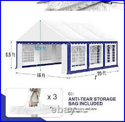 16'x20' Outdoor Party Tent Heavy Duty Wedding Event Gazebo Canopy with8 Removable