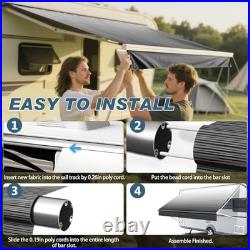 16FT RV Awning Fabric Replacement, Heavy Duty 4-PLY Vinyl Fabric Camper