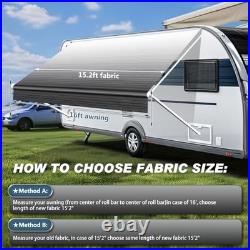 16FT RV Awning Fabric Replacement, Heavy Duty 4-PLY Vinyl Fabric Camper