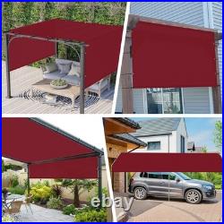 16ft Waterproof Pergola Shade Cover Canopy Replacement Awning Shade Cloth with Rod