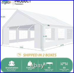 16x20 Heavy Duty Party Tent Outdoor Waterproof Canopy with 10 Church Windows