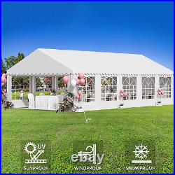 16x32FT Heavy Duty Galvanized Canopy Gazebo Wedding Party Tent Garage White