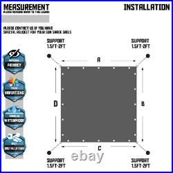 17' Sun Shade Sail Straight Edge Waterproof UV Garden Patio Yard Canopy Cover
