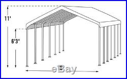 18x20 Quality Weather-Shield Canopy 2 car Carport Fully Enclosed front Zippers