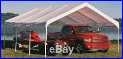 18x20 Quality Weather-Shield Canopy 2 car Carport Fully Enclosed front Zippers