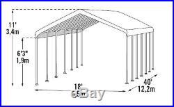 18x40 ShelterLogic Canopy 14 Leg Commercial Grade Carport Party Tent 26764