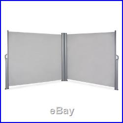19.6 x 5.2FT Outdoor Retractable Double Side Awning UV Sunshade Corner, Grey