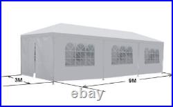 2 PCS White Party Tent Canopy Wedding Outdoor Gazebo 8 Removable Walls 10'x30