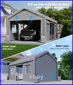 2-Pack Heavy-Duty 180G Zipper Doors Replacement for Carport 13' x 20' to 13