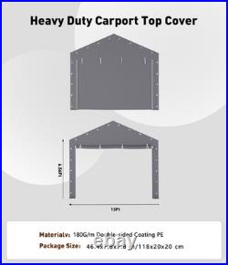 2-Pack Heavy-Duty 180G Zipper Doors Replacement for Carport 13' x 20' to 13