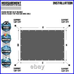 2' Sun Shade Sail Straight Edge Waterproof UV Garden Patio Yard Canopy Cover