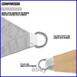 2' Sun Shade Sail Straight Edge Waterproof UV Garden Patio Yard Canopy Cover