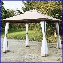 2-Tier 10' x 10' Canopy Gazebo Tent Shelter With4 Mosquito Netting