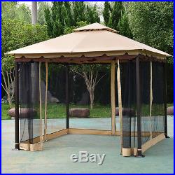 2-Tier 10'x10' Gazebo Canopy Tent Shelter Awning Steel Patio Garden Outdoor New