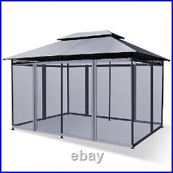 2-Tier 10'x13' Steel Gazebo Canopy Tent Shelter Patio Garden Outdoor Netting