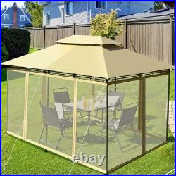 2-Tier 10'x13' Steel Gazebo Canopy Tent Shelter Patio Garden Outdoor Netting