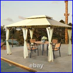 2-Tier 10'x13' Steel Gazebo Canopy Tent Shelter Patio Garden Outdoor Netting