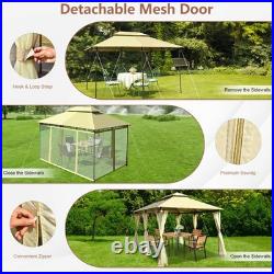 2-Tier 10'x13' Steel Gazebo Canopy Tent Shelter Patio Garden Outdoor Netting