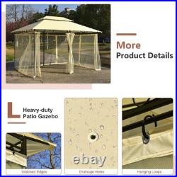 2-Tier 10'x13' Steel Gazebo Canopy Tent Shelter Patio Garden Outdoor Netting
