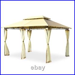 2-Tier 10'x13' Steel Gazebo Canopy Tent Shelter Patio Garden Outdoor Netting