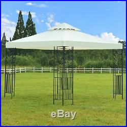 2-Tier 10x10 Gazebo Canopy Shelter Patio Wedding Party Tent Awning Beige New