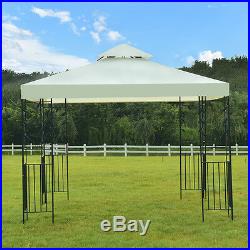 2-Tier 10x10 Gazebo Canopy Shelter Patio Wedding Party Tent Awning Beige New