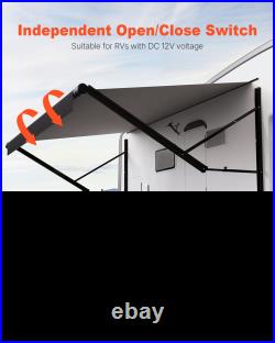 20 ft Motorized RV Awning Retractable Aluminum Frame Outdoor Trailer