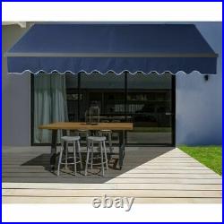 20' x 10 Electric Retractable Sun Shade Shelter Outdoor Patio Awning Canopy Blue
