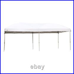 20' x 10' Straight Leg (200 Sq. Ft Coverage), White, Easy Pop-up Canopy, 63 lbs
