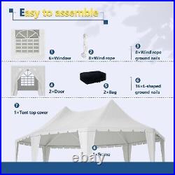 20 x 15 ft. Outdoor Party Tent Heavy-Duty Wedding Canopy Gazebo with Storage Bags