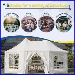 20 x 15 ft. Outdoor Party Tent Heavy-Duty Wedding Canopy Gazebo with Storage Bags