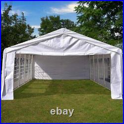 20 x 20 Heavy Duty White Carport Canopy Gazebo Wedding Party Tent Garage